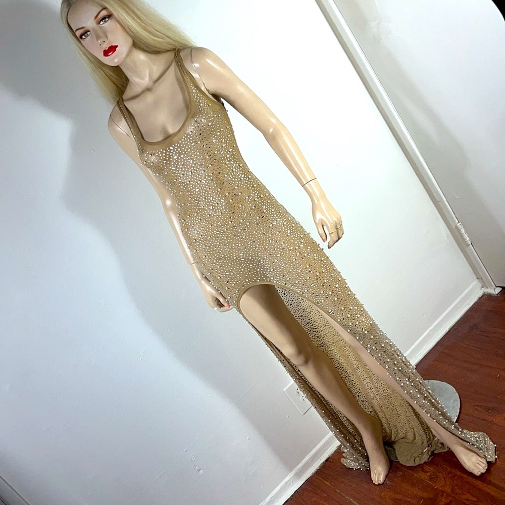 FASHION NOVA PEARL AND RHINESTONE DRESS